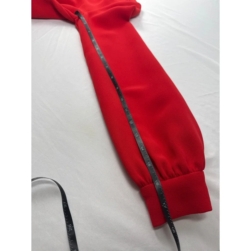 Kate Spade New York Red Empire Waist Long Sleeve V-Neck‎ Dress Size 0